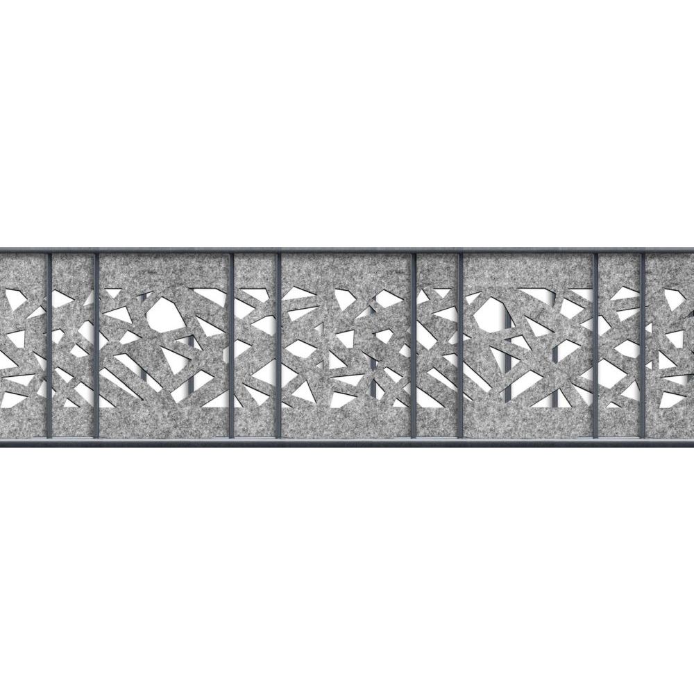 zaun|zu® Sichtschutzstreifen Design Vlies Graphic für Doppelstabmatten Hellgrau 2, 6m