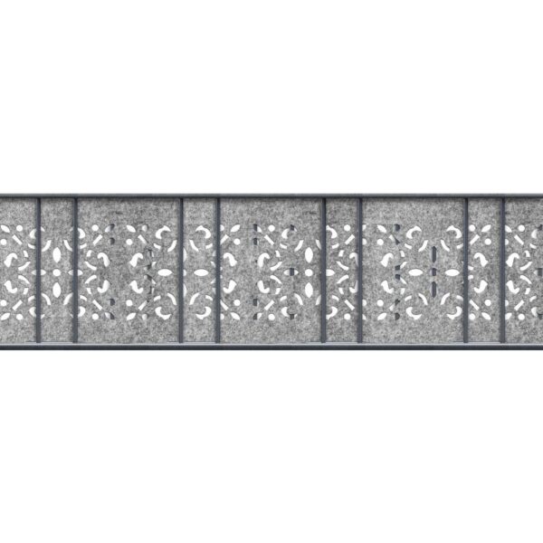 zaun|zu® Sichtschutzstreifen Design Vlies Ornament für Doppelstabmatten Hellgrau 2, 6m