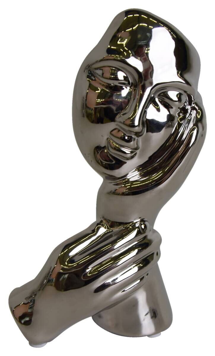 Dekorationsartikel silber Keramik H: ca. 17,5 cm