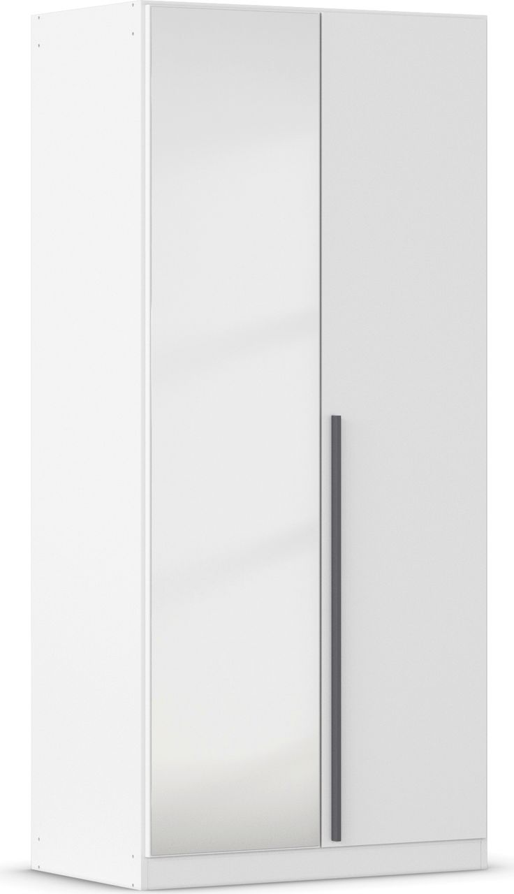 Rauch Möbel rauch Alba Kleiderschrank 2 – türig, mit Spiegel, farbe Weiß Breite 91 cm