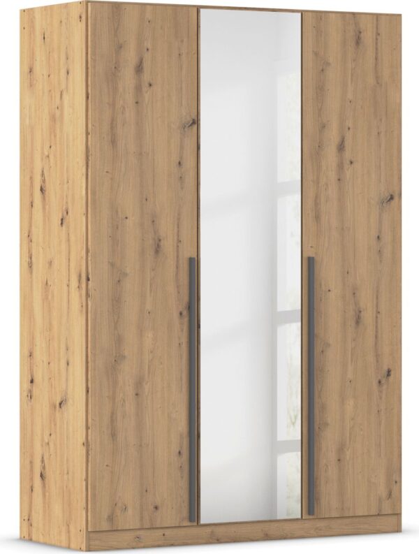 Rauch Möbel rauch Alba Kleiderschrank 3 – türig, mit Spiegel, farbe Eiche Artisan Breite 136 cm