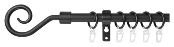 LICHTBLICK Gardinenstange Kringel schwarz Metall D: ca. 0,16 cm ausziehbar von ca. 130 bis 240 cm 1.0 Läufe LICHTBLICK Gardinenstange Kringel schwarz Metall D: ca. 0,16 cm ausziehbar von ca. 130 bis 240 cm 1.0 Läufe