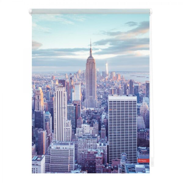 Lichtblick Rollo Klemmfix, ohne Bohren, blickdicht, New York – Blau, 100 x 150 cm (B x L)