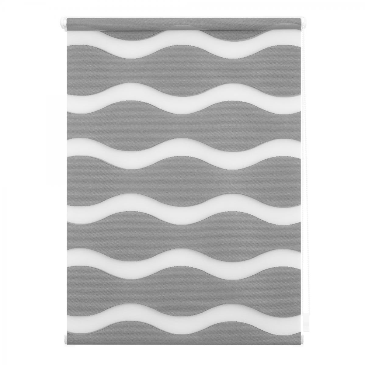 Lichtblick Duo Rollo Welle Klemmfix, ohne Bohren, Grau, 45 cm x 150 cm (B x L)