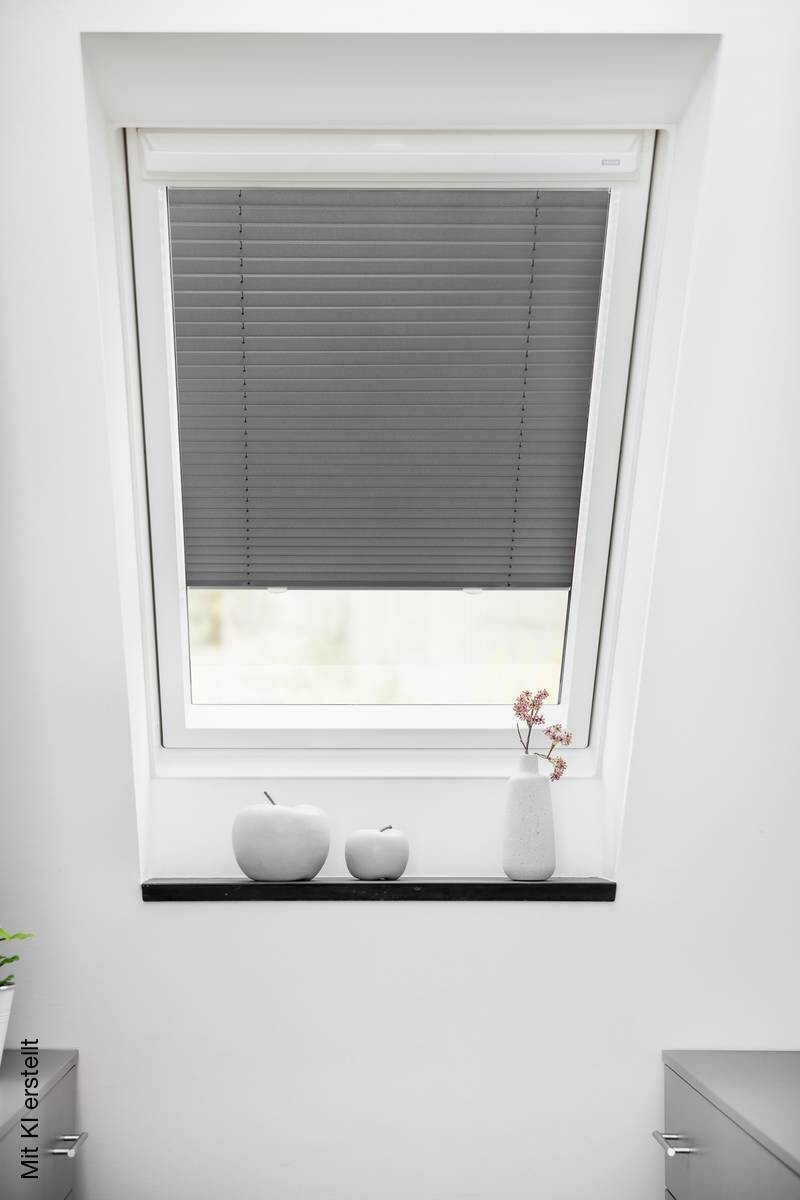 LICHTBLICK Dachfensterplissee grau B/L: ca. 59,3x100 cm