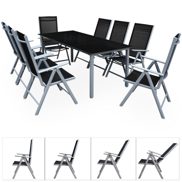 4250525357776-1 Casaria Garten – Sitzgruppe Bern 9 – tlg. Silber Alu