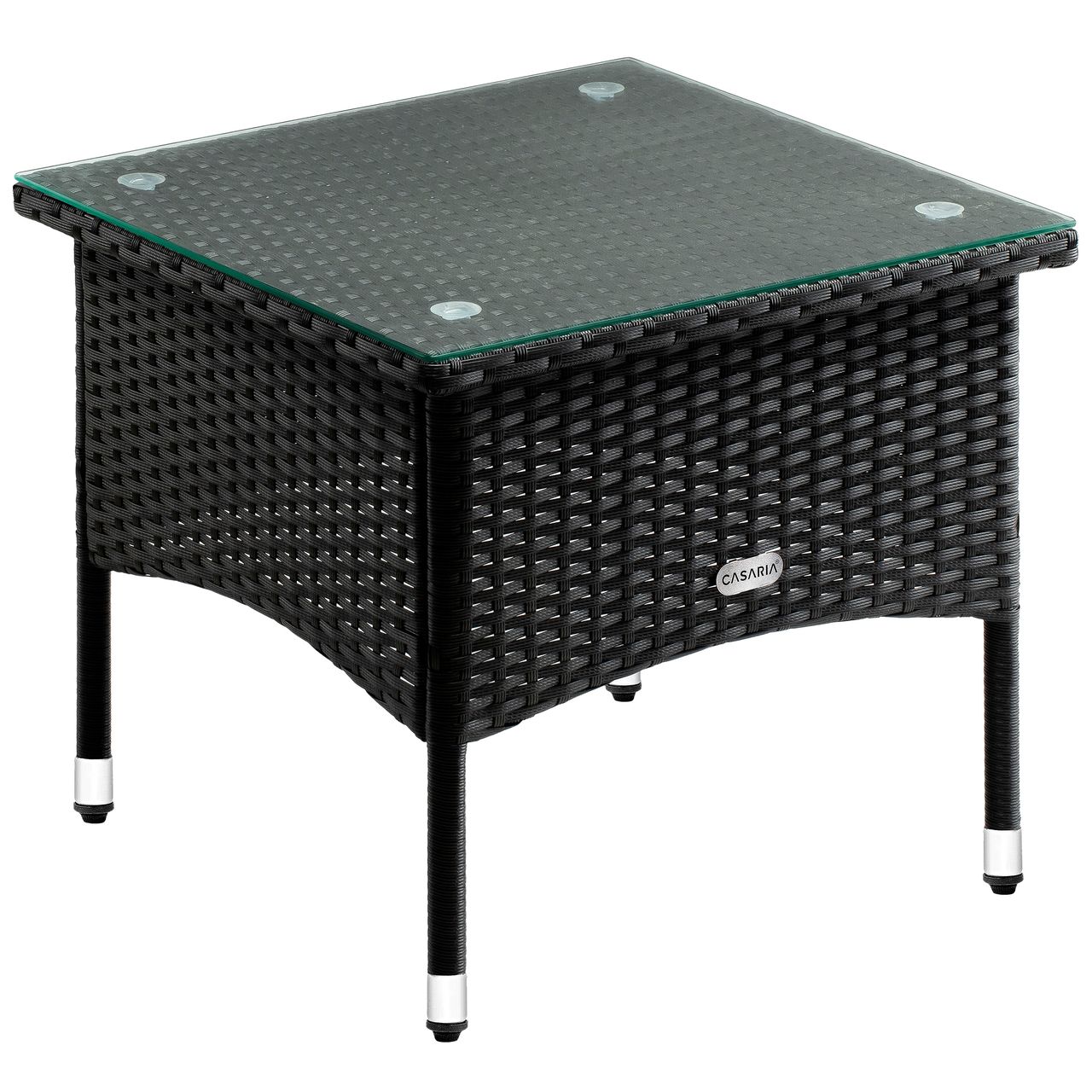 Casaria Deuba Polyrattan Beistelltisch/Teetisch – schwarz