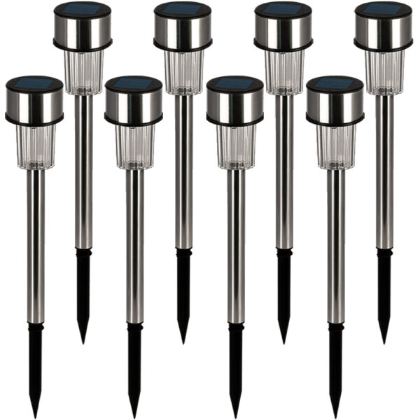 Casaria Deuba Solarleuchte LED Gartenleuchte 31cm 8 tlg weiß