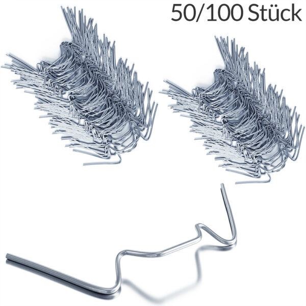 4250525389869-1 Deuba Gewächshausklammern Stahl 50er Set 8, 5 x 3cm silber