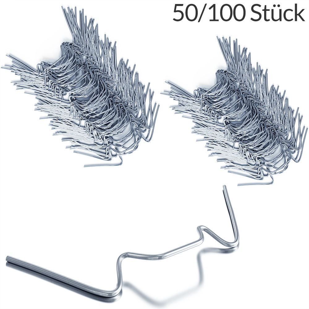Deuba Gewächshausklammern Stahl 50er Set 8, 5 x 3cm silber