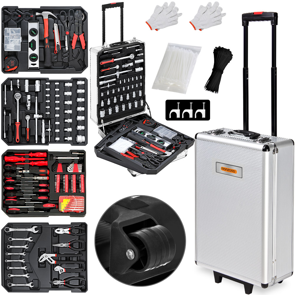 Casaria Deuba Werkzeugkoffer Trolley 50 x 37 x 23cm 899 tlg silber