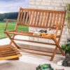 4250525390315-2 Deuba Casaria Gartenbank Eukalyptus klappbar 120 x 90 x 55cm braun