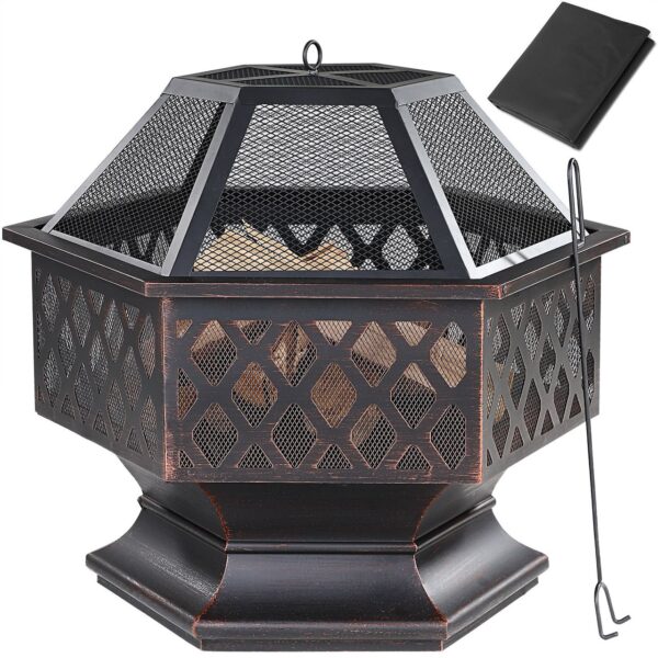 Gardebruk Gardebruk Feuerstelle Feuerkorb sechseckig 70 x 62, 5 x 60cm schwarz