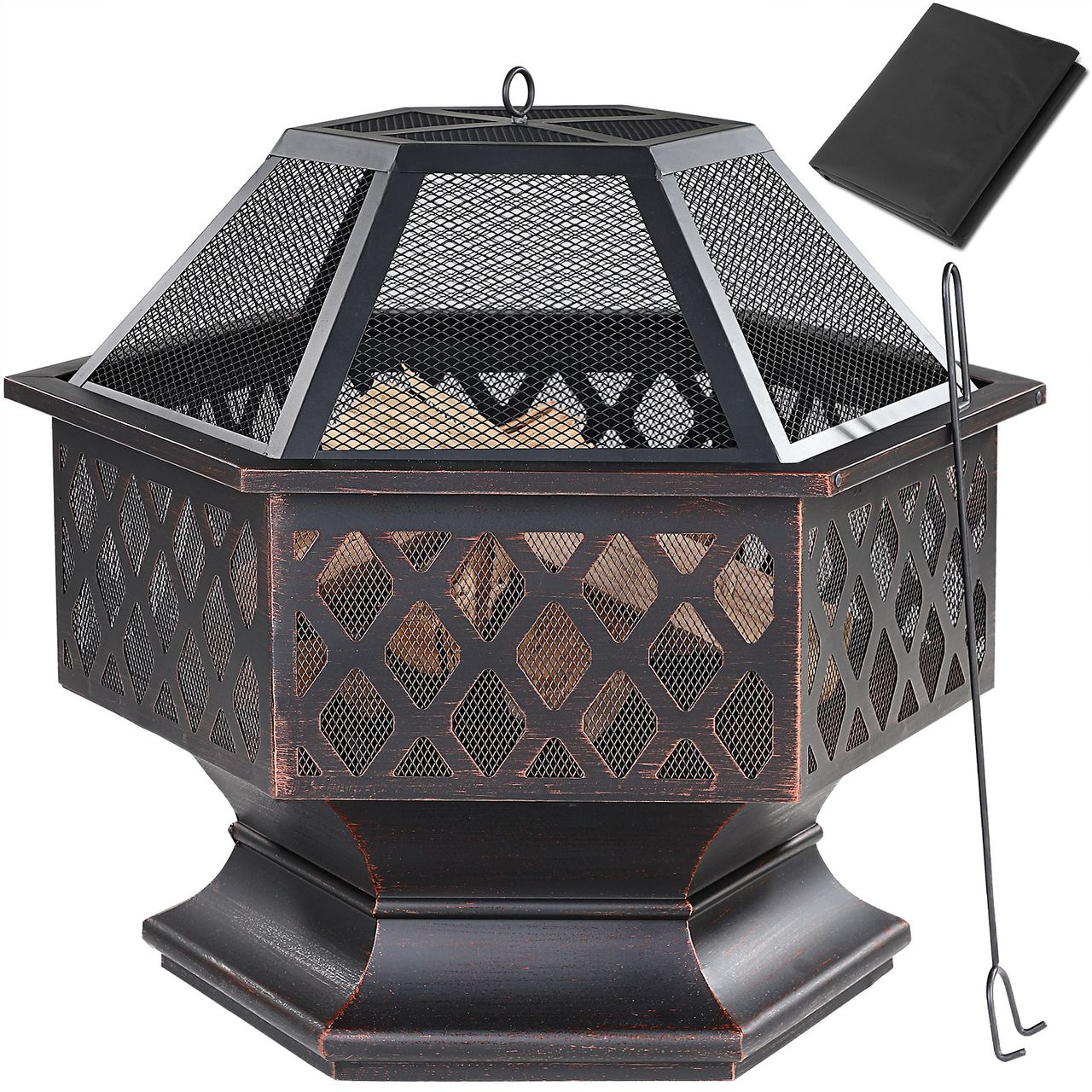 Gardebruk Gardebruk Feuerstelle Feuerkorb sechseckig 70 x 62, 5 x 60cm schwarz