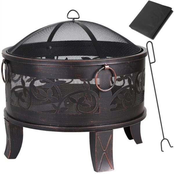 4250525392128-1 Gardebruk Gardebruk Feuerstelle Stahl rund 67cm schwarz