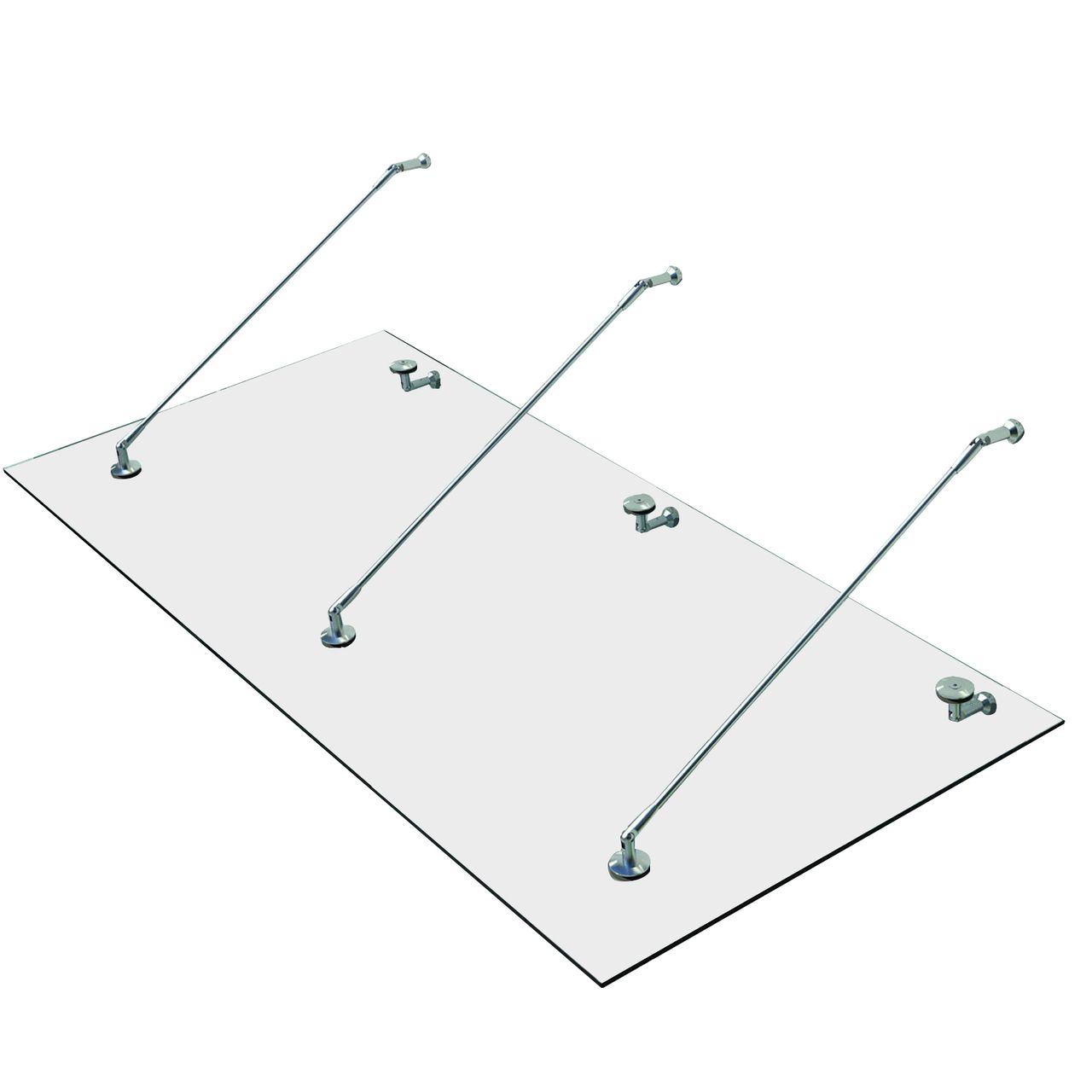 HOMCOM Glasvordach mit gehärtetem Glas und Edelstahl – ca. 200 x 90 cm