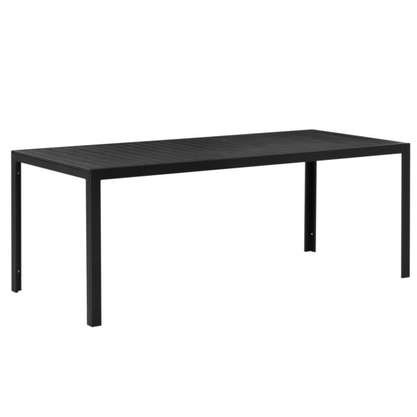 Outsunny Gartentisch Aluminium Tisch Garten Terrasse Holz – Kunststoff WPC Non – Wood schwarz