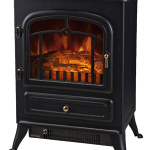 HOMCOM Elektrischer-Kamin MH820-039 schwarz Glas Metall B/H/T: ca. 42x55x28 cm ca. 1850 W