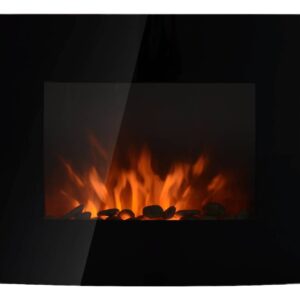HOMCOM Elektrischer-Kamin MH820-052 schwarz Metall Glas B/H/T: ca. 88,5x56x13,5 cm ca. 2000 W