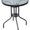 Outsunny Glastisch schwarz Metall H/D: ca. 70x60 cm