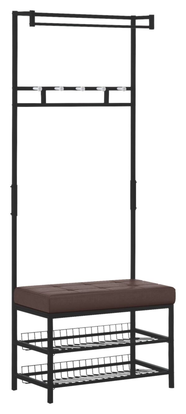 HOMCOM Garderobe schwarz Polypropylen B/H/L: ca. 35x72,5x180 cm