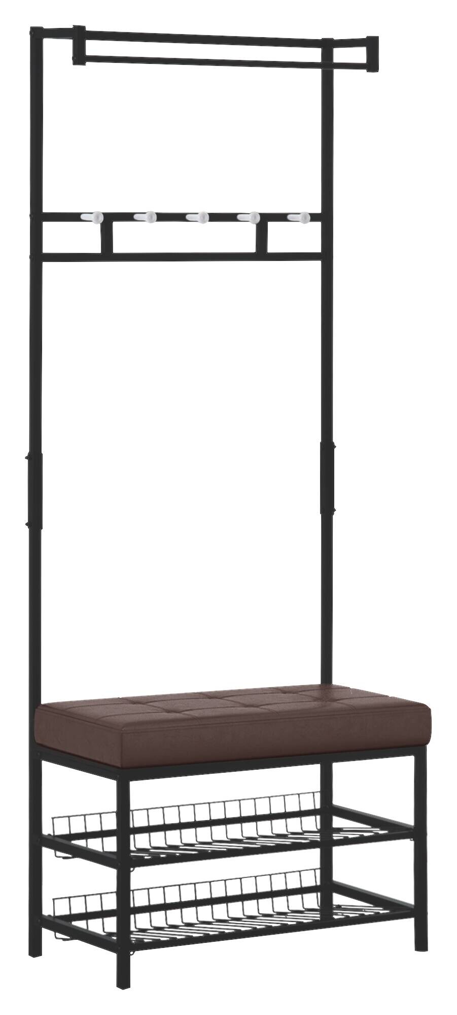 HOMCOM Garderobe schwarz Polypropylen B/H/L: ca. 35x72,5x180 cm