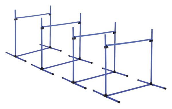 PawHut Agility Hürdenset blau Kunststoff B/H/L: ca. 65x95x95 cm