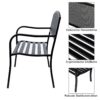 4250871248971-2 Outsunny Gartenbank Sitzbank Bank 2 – Sitzer Garten Stahl Schwarz