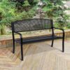 4250871248971-6 Outsunny Gartenbank Sitzbank Bank 2 – Sitzer Garten Stahl Schwarz