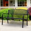 4250871248971-7 Outsunny Gartenbank Sitzbank Bank 2 – Sitzer Garten Stahl Schwarz