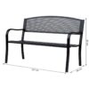 4250871248971-8 Outsunny Gartenbank Sitzbank Bank 2 – Sitzer Garten Stahl Schwarz