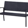 Outsunny Gartenbank schwarz Stahl B/H/L: ca. 60x87x122 cm