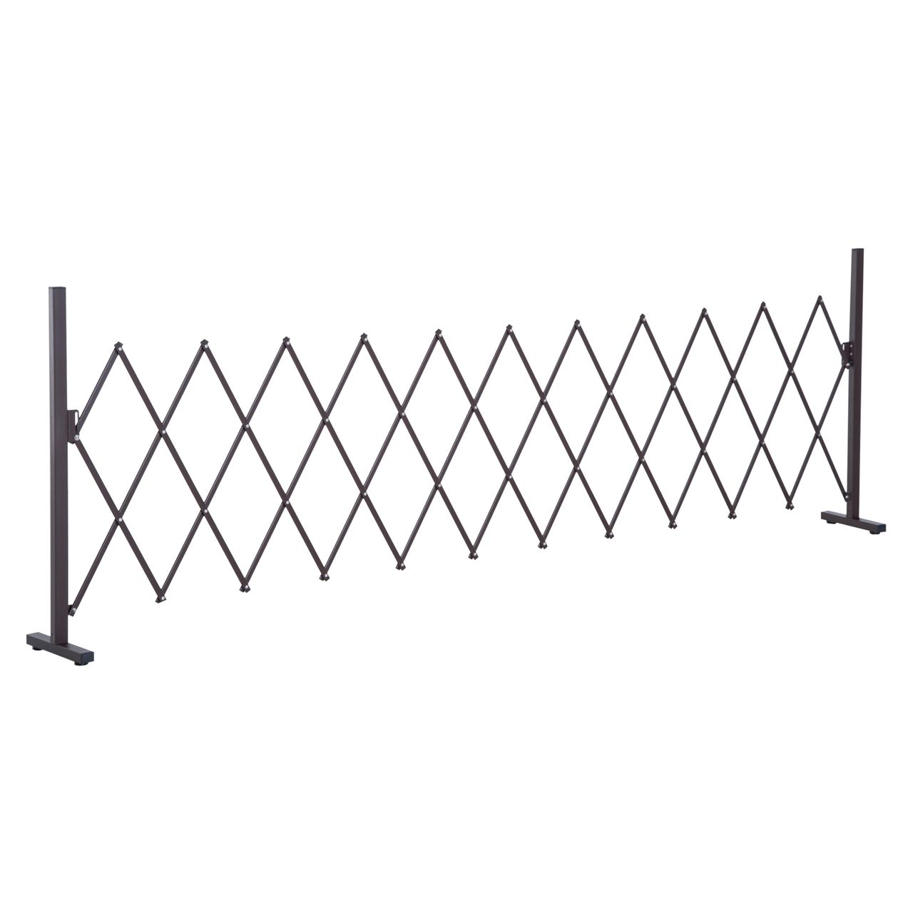 Outsunny Scherengitter Absperrgitter ausziehbar 35 – 300cm Garten Alu Braun