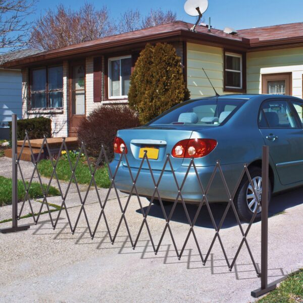 Outsunny Scherengitter Absperrgitter ausziehbar 35 – 300cm Garten Alu Braun