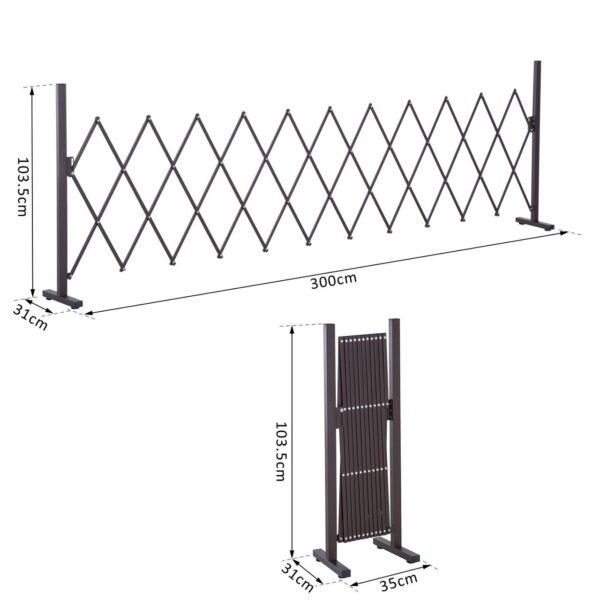 Outsunny Scherengitter Absperrgitter ausziehbar 35 – 300cm Garten Alu Braun