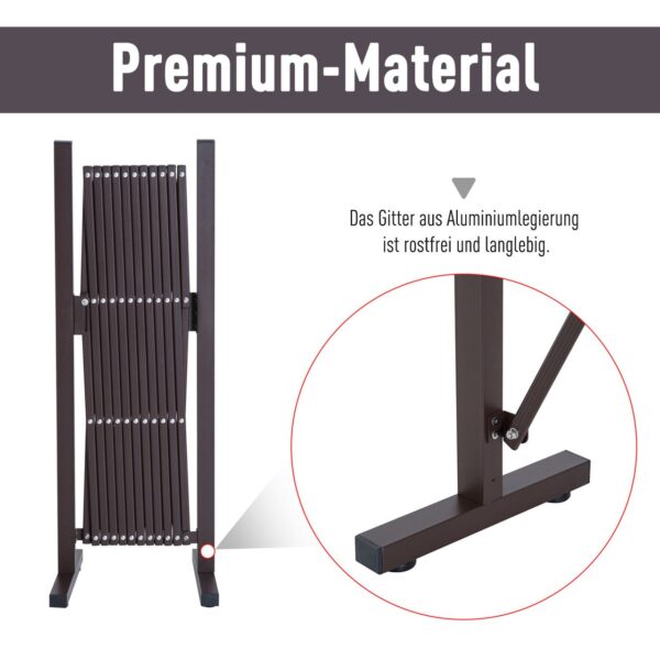 Outsunny Scherengitter Absperrgitter ausziehbar 35 – 300cm Garten Alu Braun