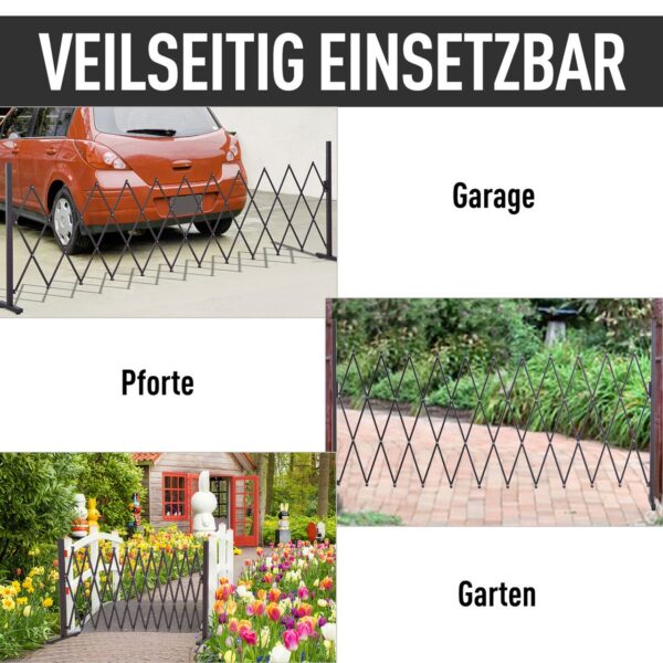 Outsunny Scherengitter Absperrgitter ausziehbar 35 – 300cm Garten Alu Braun