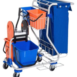HOMCOM Putzwagen blau Kunststoff B/H/T: ca. 100x103x70 cm