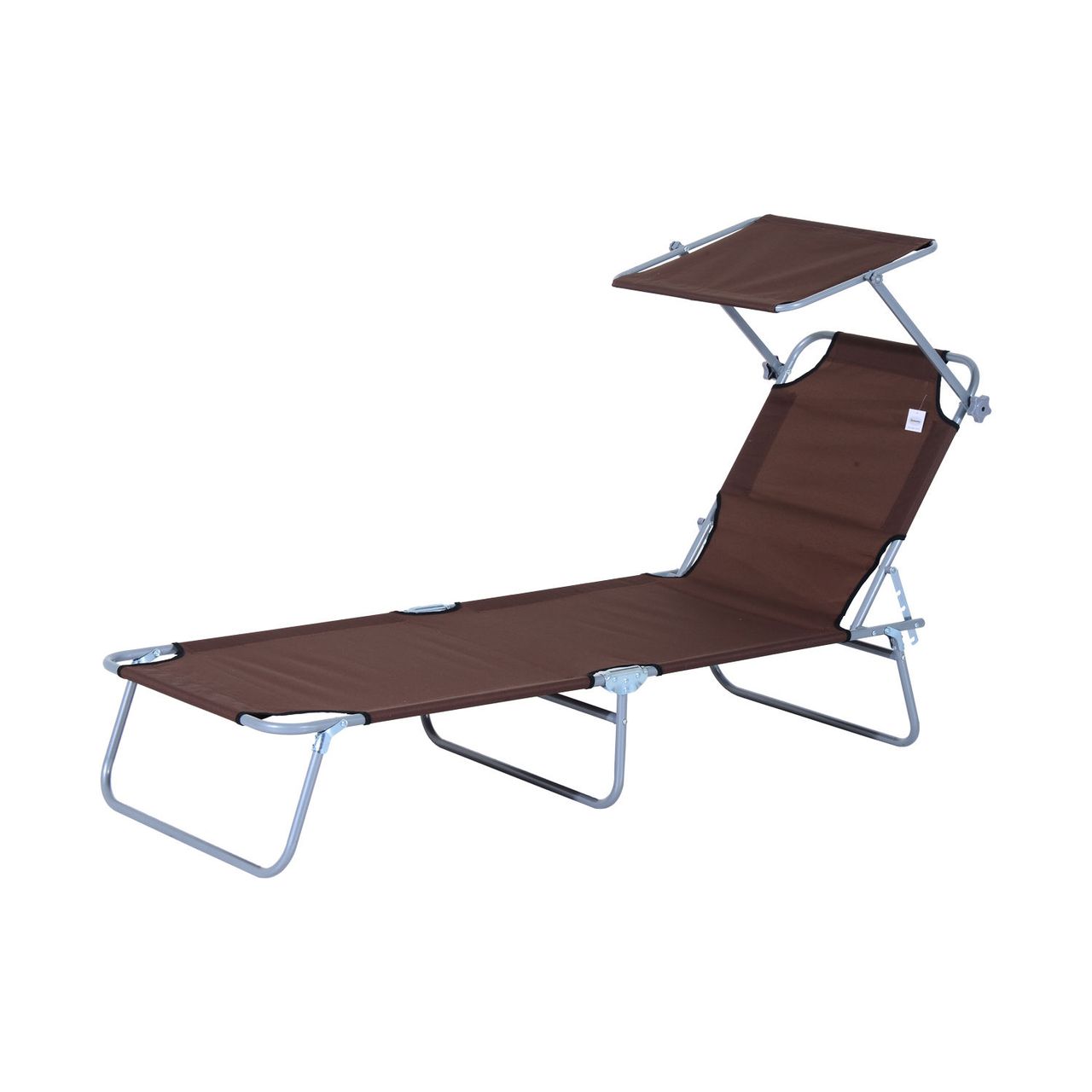 Outsunny Sonnenliege klappbar mit Sonnenschutz – braun