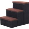 PawHut Haustiertreppe schwarz MDF B/H/L: ca. 54x48x40 cm