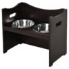PawHut Futterstation dunkelbraun MDF B/H/T: ca. 54x47x32 cm
