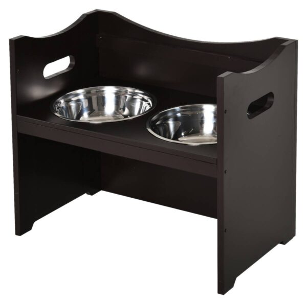 PawHut Futterstation dunkelbraun MDF B/H/T: ca. 54x47x32 cm