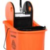 HOMCOM Putzwagen schwarz Kunststoff B/H/T: ca. 54x91,5x41 cm