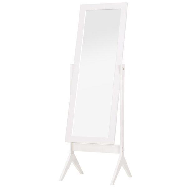 4250871291397-1 HOMCOM Standspiegel Ganzkörperspiegel Schminkspiegel Erhöhte Füße Pflegeleicht MDF Weiß 47 x 46 x 148 cm