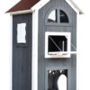 PawHut Katzenvilla grau Holz B/H/L: ca. 55x109x59 cm
