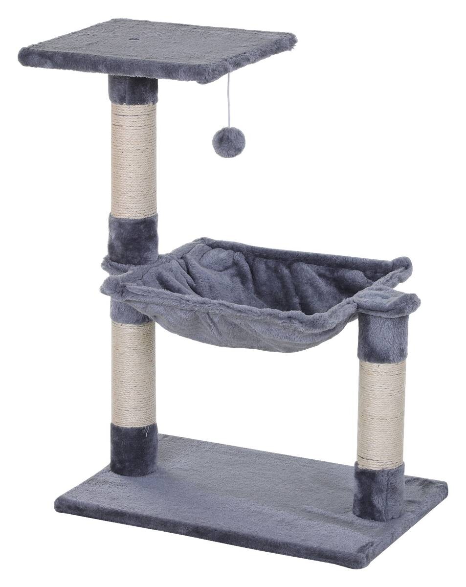 PawHut Katzenbaum grau Spanplatte B/H/L: ca. 36x70x50 cm