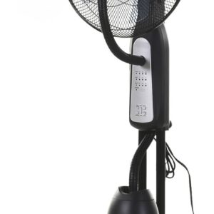HOMCOM Standventilator mit Wasserzerstäuber schwarz Metall Kunststoff H/D: ca. 120x44 cm