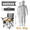 Homecall XXL Campingstuhl Übergroßer Klappstuhl, bis 360 KG, für Outdoor, Balkon, Garten