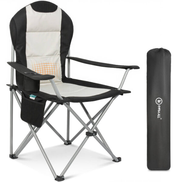 4250902905705-2 Homecall Klappbar Campingstuhl, hochlehner Angelstuhl, mit Getränkehalter