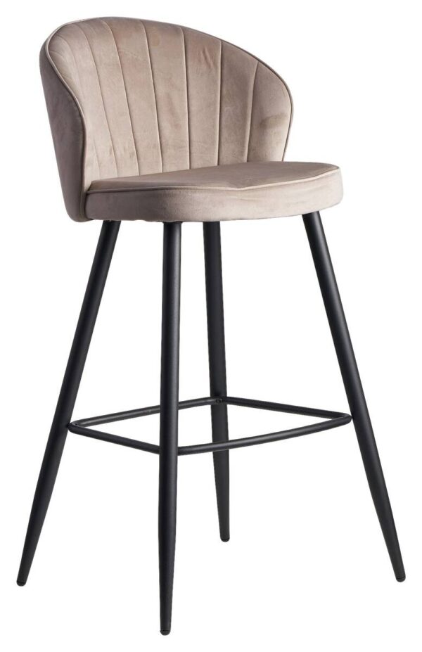 Barhocker beige Stoff B/H/T: ca. 56x102,5x52,5 cm